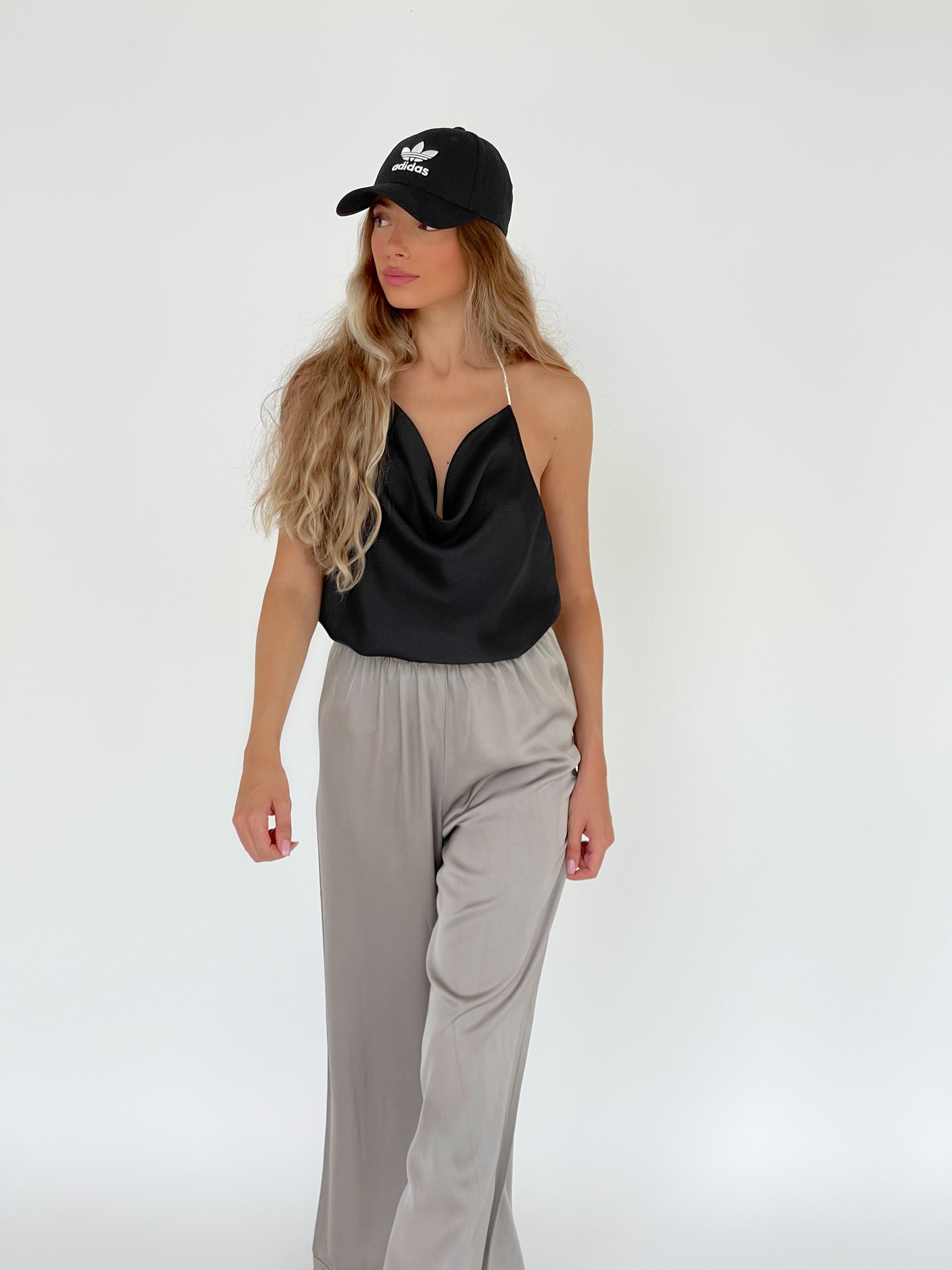 ASOS DESIGN wide leg trouser in grey