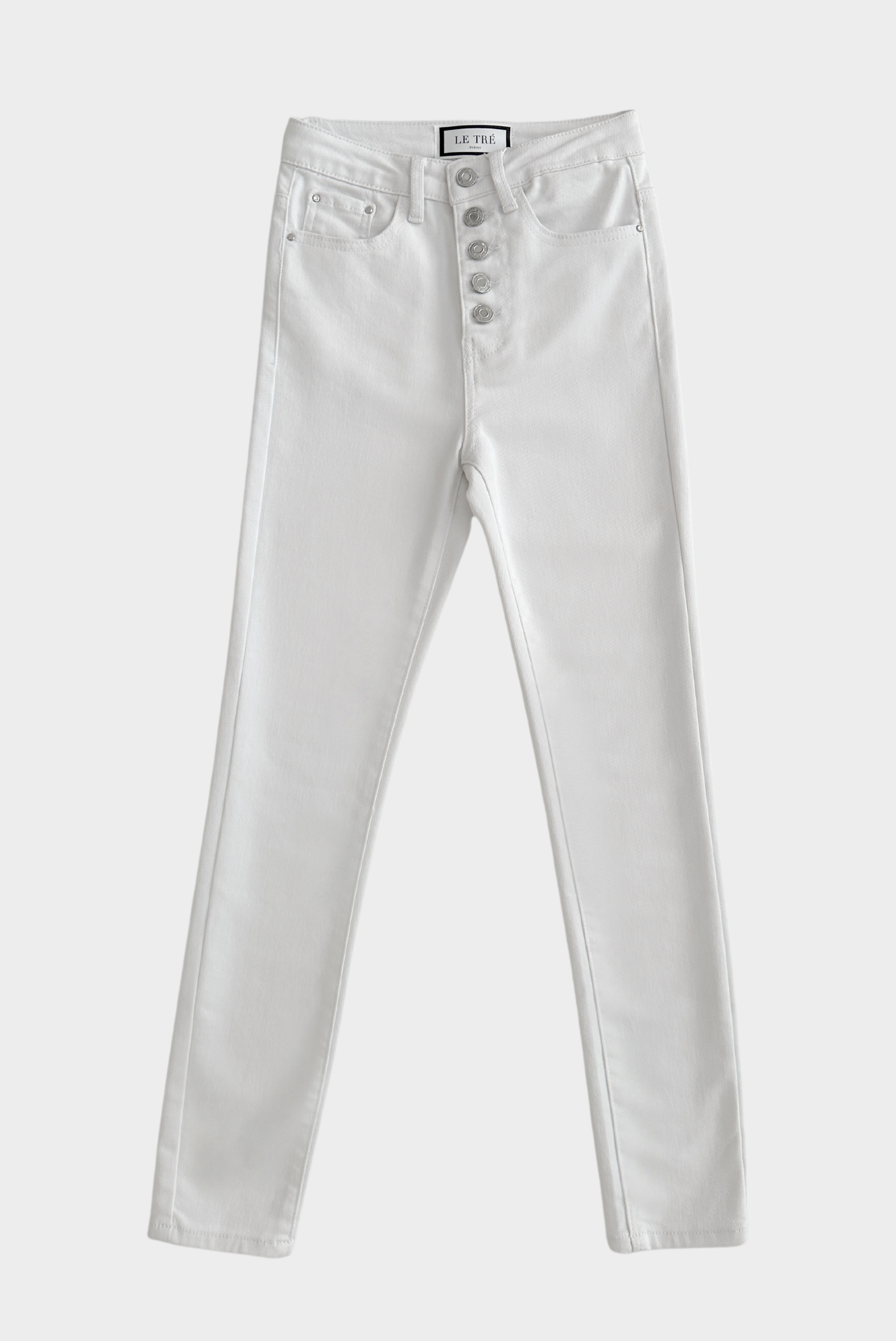 ג'ינס סקיני לבן בגזרה גבוהה 