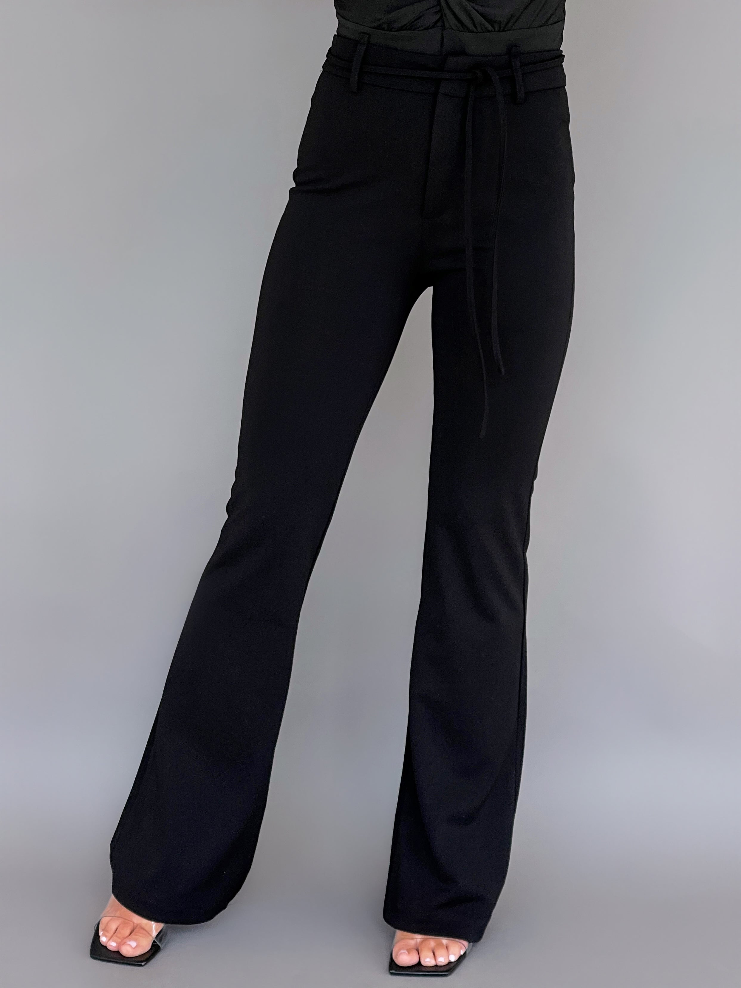 FLARED TROUSER WITH TIE BELT
