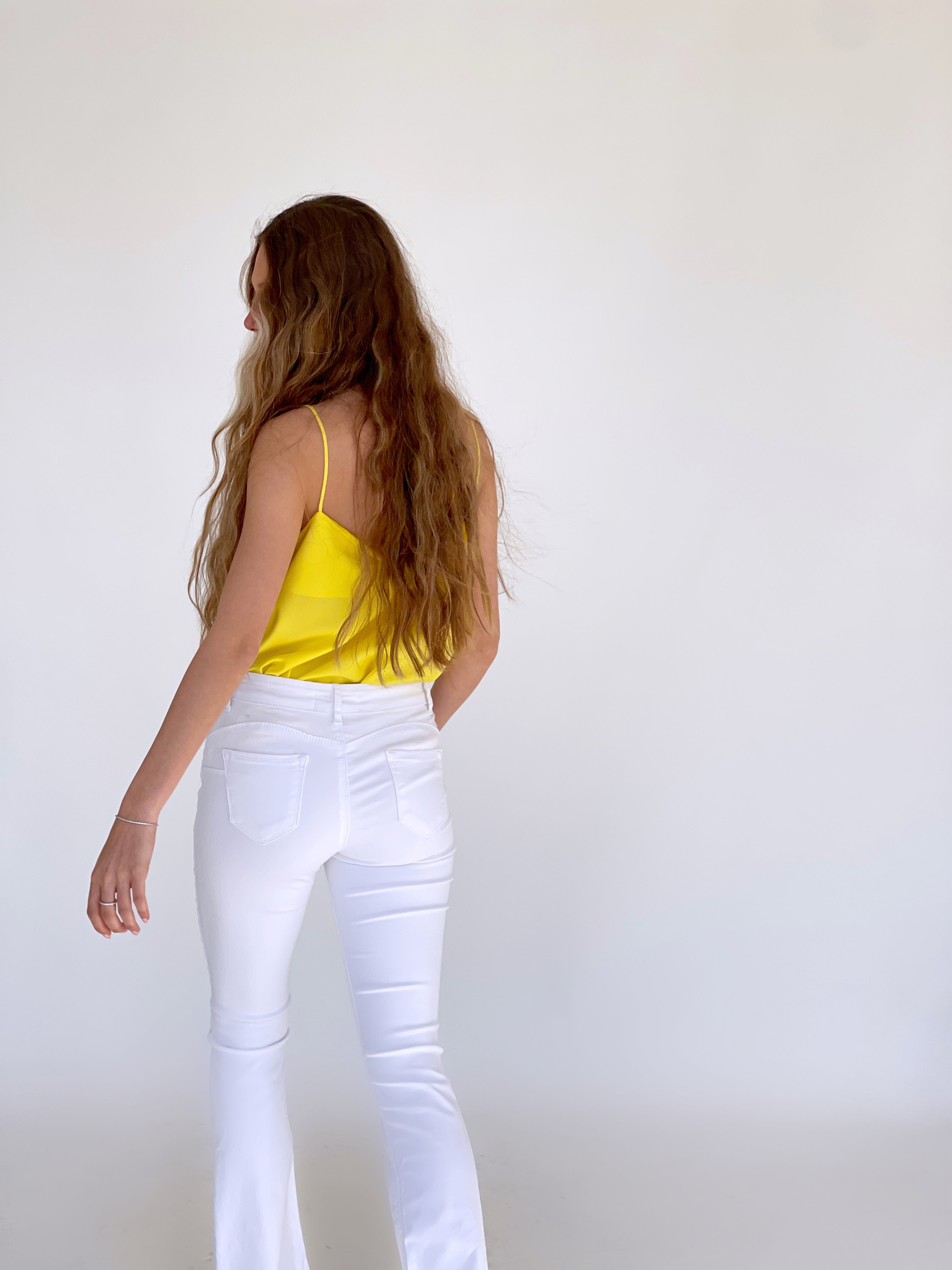 CAMI TOP WITH COWL NECK IN YELLOW - Top - LE TRÉ